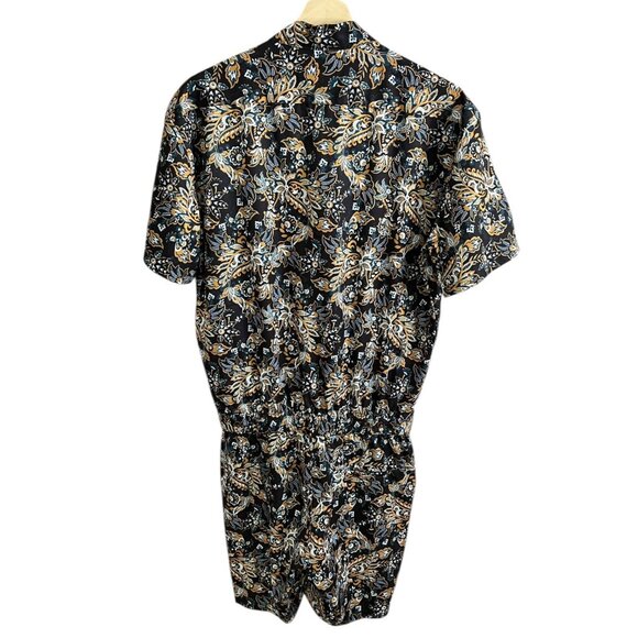 Romper Jack Floral Paisley Shorts Jumpsuit Black Size L Maximalist‎ Camp Preppy - Picture 4 of 12